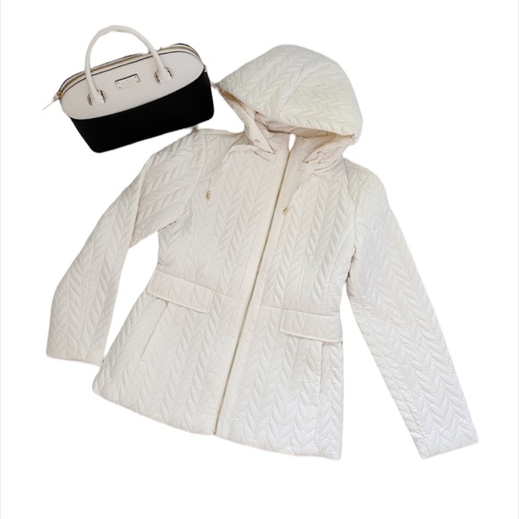 kate spade chevron quilted coat